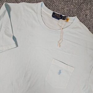 Polo Ralph Lauren Mens XL Classic Fit Pocket T-Shirt Light Blue Short Pony